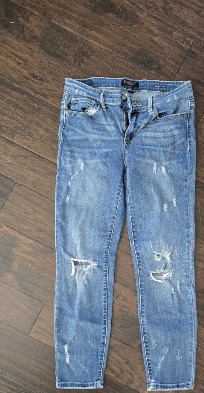 Judy BLUE Distressed Light Blue Relaxed Fit Jeans